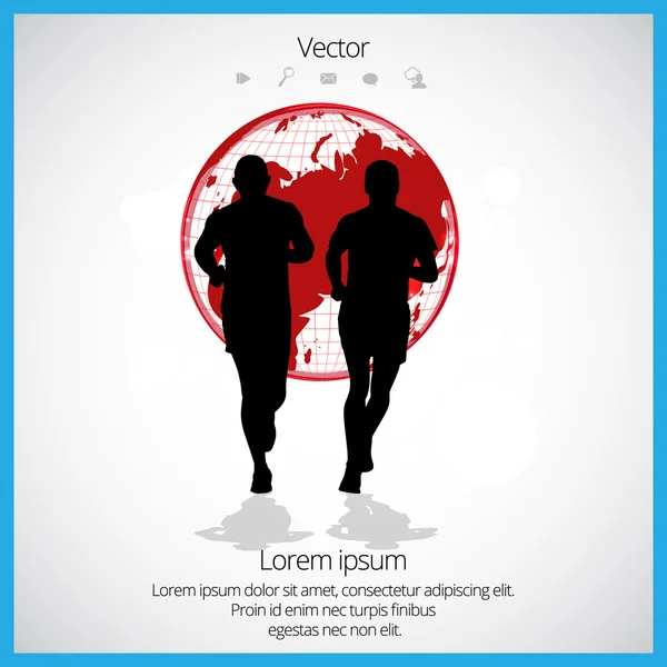 Mensen lopen. Illustratie van de sport — Stockvector