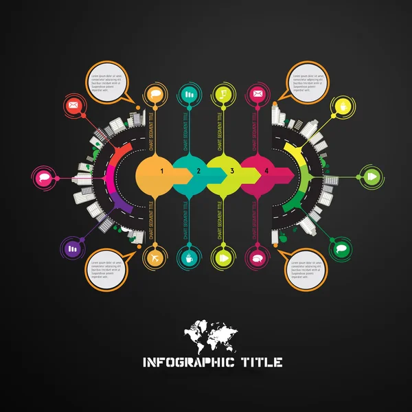 Infográficos, elementos e ícones da linha do tempo — Vetor de Stock