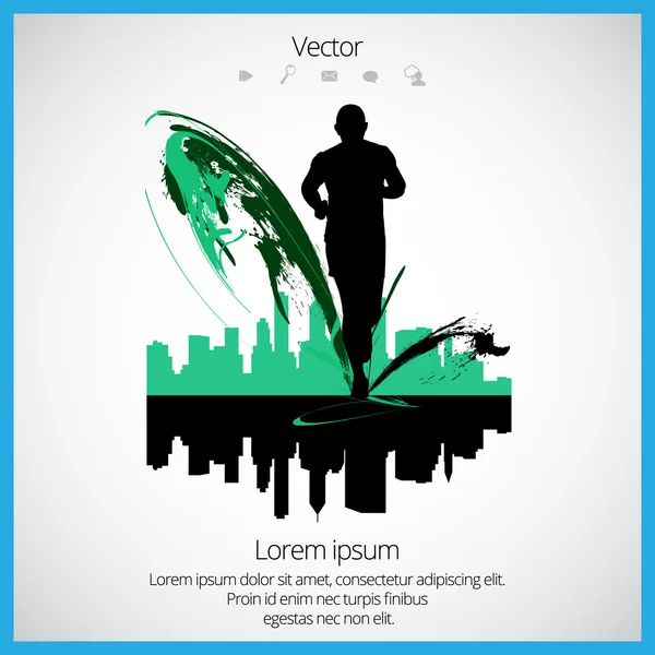 Jogger, sport illustratie — Stockvector