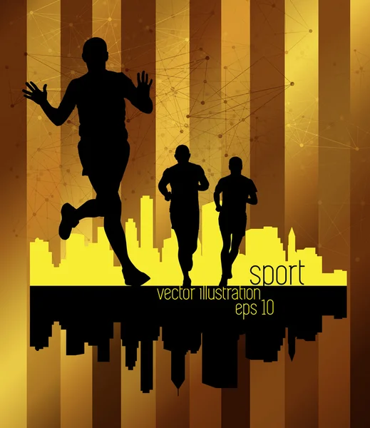 Mensen lopen. Illustratie van de sport — Stockvector