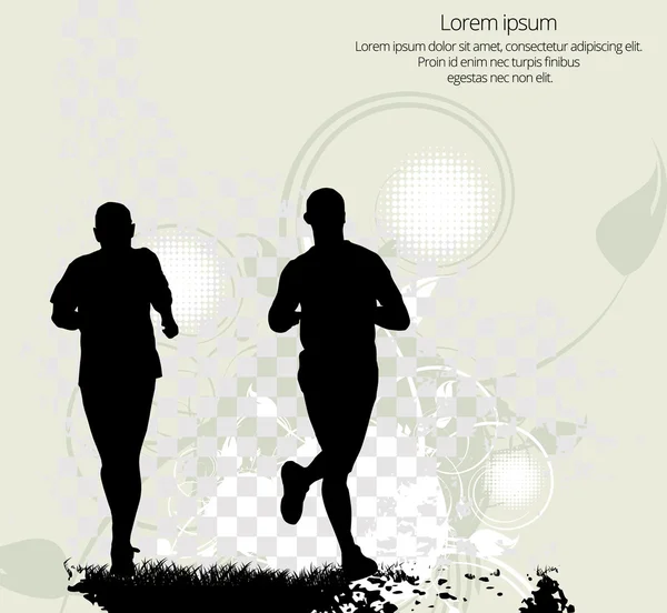 Gente corriendo. Ilustración deportiva — Vector de stock