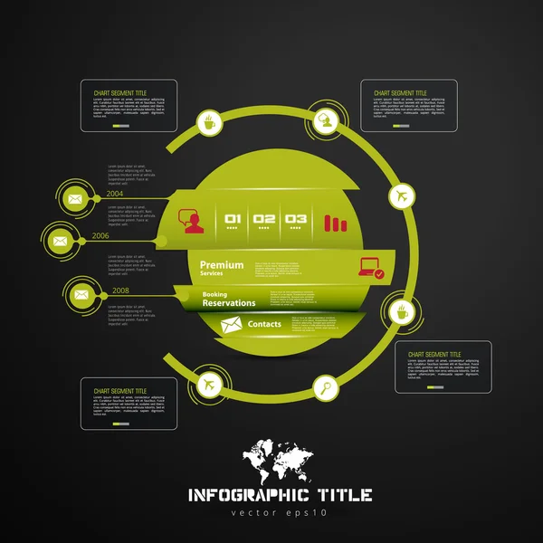 Tijdlijn infographics, elementen en pictogrammen — Stockvector