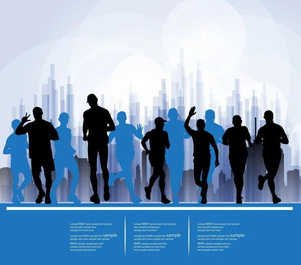 Mensen lopen. Illustratie van de sport — Stockvector