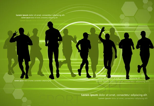 Menschen rennen. Sport-Illustration — Stockvektor