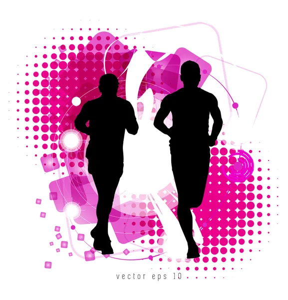 Mensen lopen. Illustratie van de sport — Stockvector