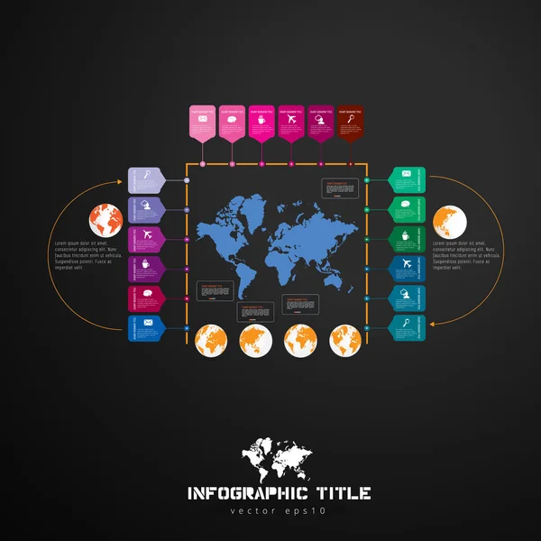 Timeline infographics, elements and icons — Stock Vector