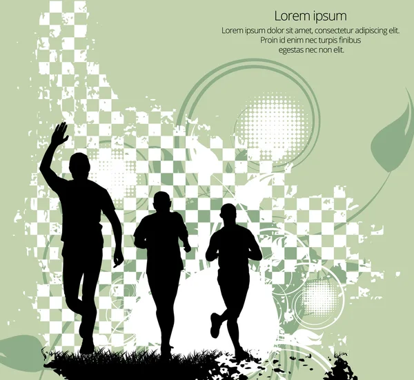 Lidé běží. Sportovní ilustrace — Stockový vektor