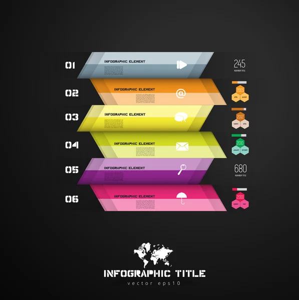 Tijdlijn infographics, elementen en pictogrammen — Stockvector