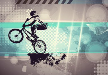 BMX motorcu arka plan üzerinde
