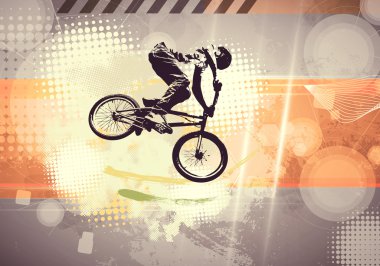 BMX motorcu arka plan üzerinde