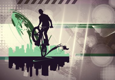 BMX motorcu arka plan üzerinde