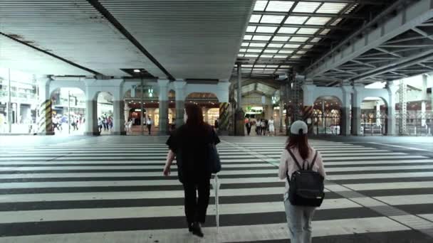 Menschen überqueren Straße in Tokio — Stockvideo