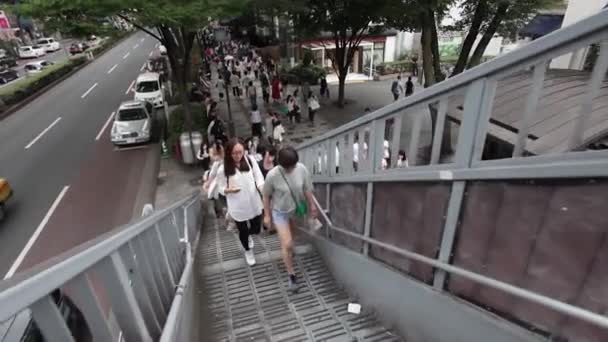 Multidões anônimas no Harajuku Discrit em Tóquio — Vídeo de Stock