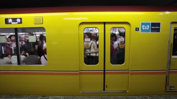 Människor på tunnelbanan i tokyo — Stockvideo