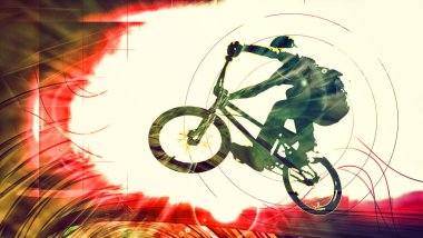 Çocuk bmx çizim ile