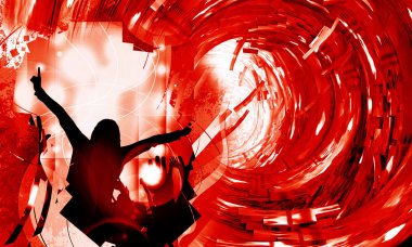 dans eden insanlar illüstrasyon 