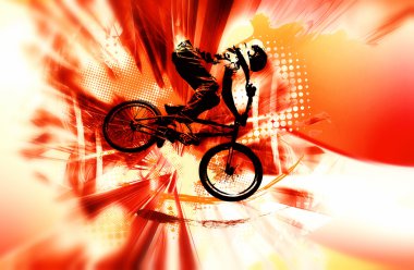 BMX binici illüstrasyon