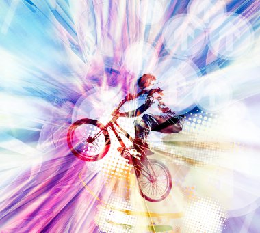 BMX binici illüstrasyon