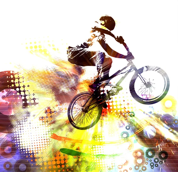 BMX binici illüstrasyon — Stok fotoğraf