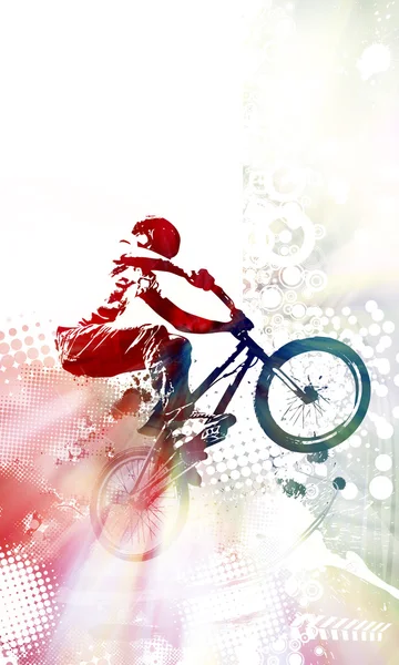 BMX rider illustratie — Stockfoto