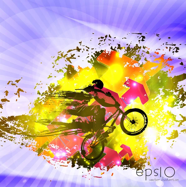 BMX rider illusztráció — Stock Vector