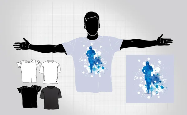 Dámské tričko se sportovním designem — Stockový vektor