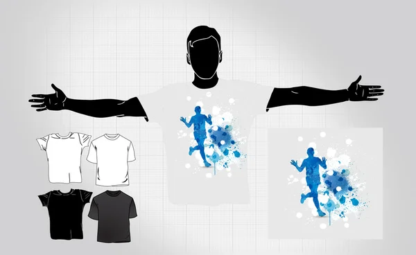 Man's t-shirt met sport design — Stockvector