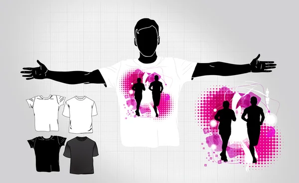 Man's t-shirt met sport design — Stockvector