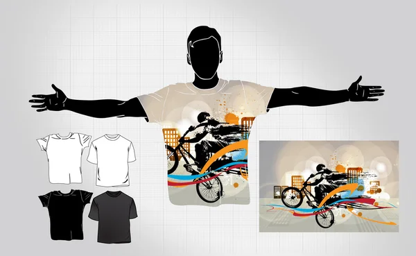 Camiseta de hombre con diseño deportivo — Archivo Imágenes Vectoriales