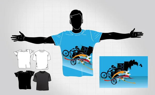 Man's t-shirt met sport design — Stockvector