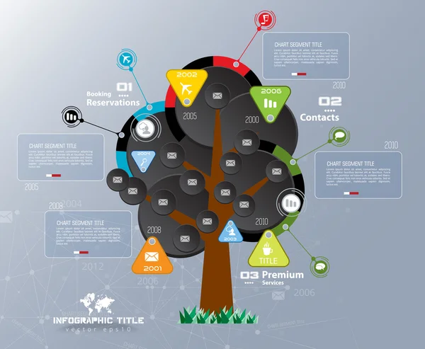 Soyut ağaç infographics öğeleri — Stok Vektör