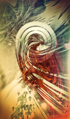 3D render, modern dijital arka plan 