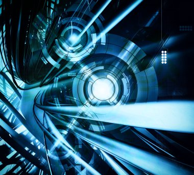 3D render, modern dijital arka plan 