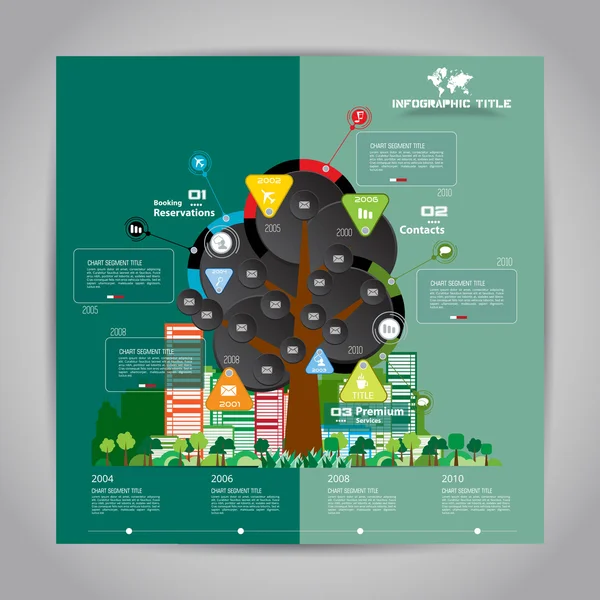 Ağaç diyagramı kavramı Infographic — Stok Vektör