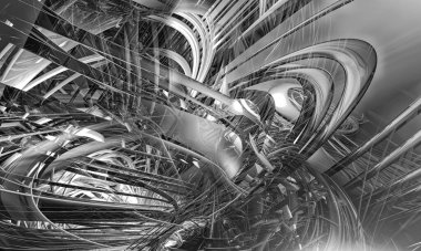 Soyut dijital teknoloji arkaplanının 3B görüntülenmesi