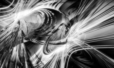 Soyut dijital teknoloji arkaplanının 3B görüntülenmesi