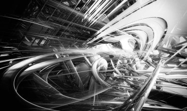 Soyut dijital teknoloji arkaplanının 3B görüntülenmesi