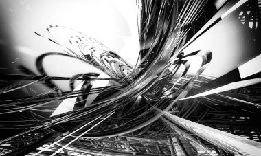 Soyut dijital teknoloji arkaplanının 3B görüntülenmesi