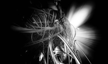 Soyut dijital teknoloji arkaplanının 3B görüntülenmesi 