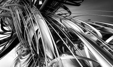 Soyut dijital teknoloji arkaplanının 3B görüntülenmesi 