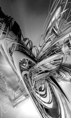 Soyut dijital teknoloji arkaplanının 3B görüntülenmesi 