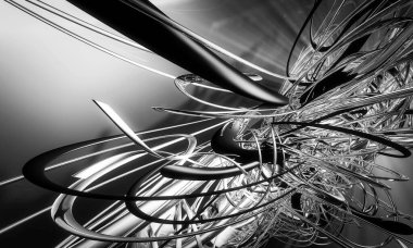 Soyut dijital teknoloji arkaplanının 3B görüntülenmesi 