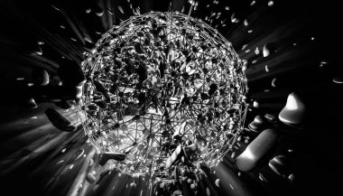 Soyut dijital teknoloji arkaplanının 3B görüntülenmesi 