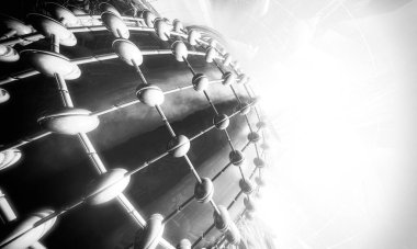 Soyut dijital teknoloji arkaplanının 3B görüntülenmesi 