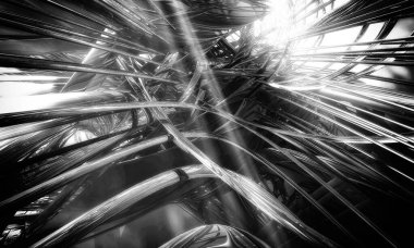 Soyut dijital teknoloji arkaplanının 3B görüntülenmesi 