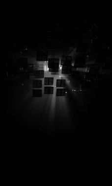 Soyut dijital teknoloji arkaplanının 3B görüntülenmesi 