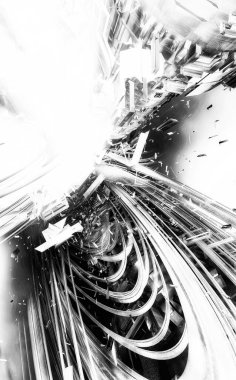 Soyut dijital teknoloji arkaplanının 3B görüntülenmesi 