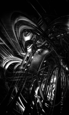 Soyut dijital teknoloji arkaplanının 3B görüntülenmesi 