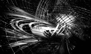 Soyut dijital teknoloji arkaplanının 3B görüntülenmesi 