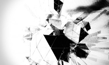 Soyut dijital teknoloji arkaplanının 3B görüntülenmesi 